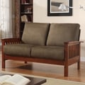 ETHAN HOME Hills Collection Oak and Olive Loveseat