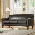 ETHAN HOME Uptown Dark Brown Faux Leather Modern Sofa