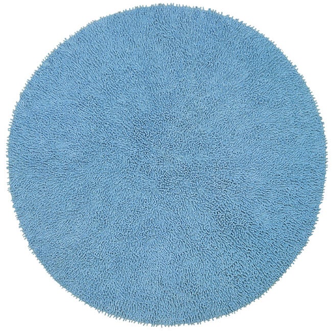 Chenille Blue Shag Rug (5' Round)