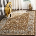 Handmade Heritage Shahi Brown/ Blue Wool Rug (9'6 x 13'6)