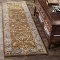 Handmade Heritage Shahi Brown/ Blue Wool Runner (2'3 x 12')