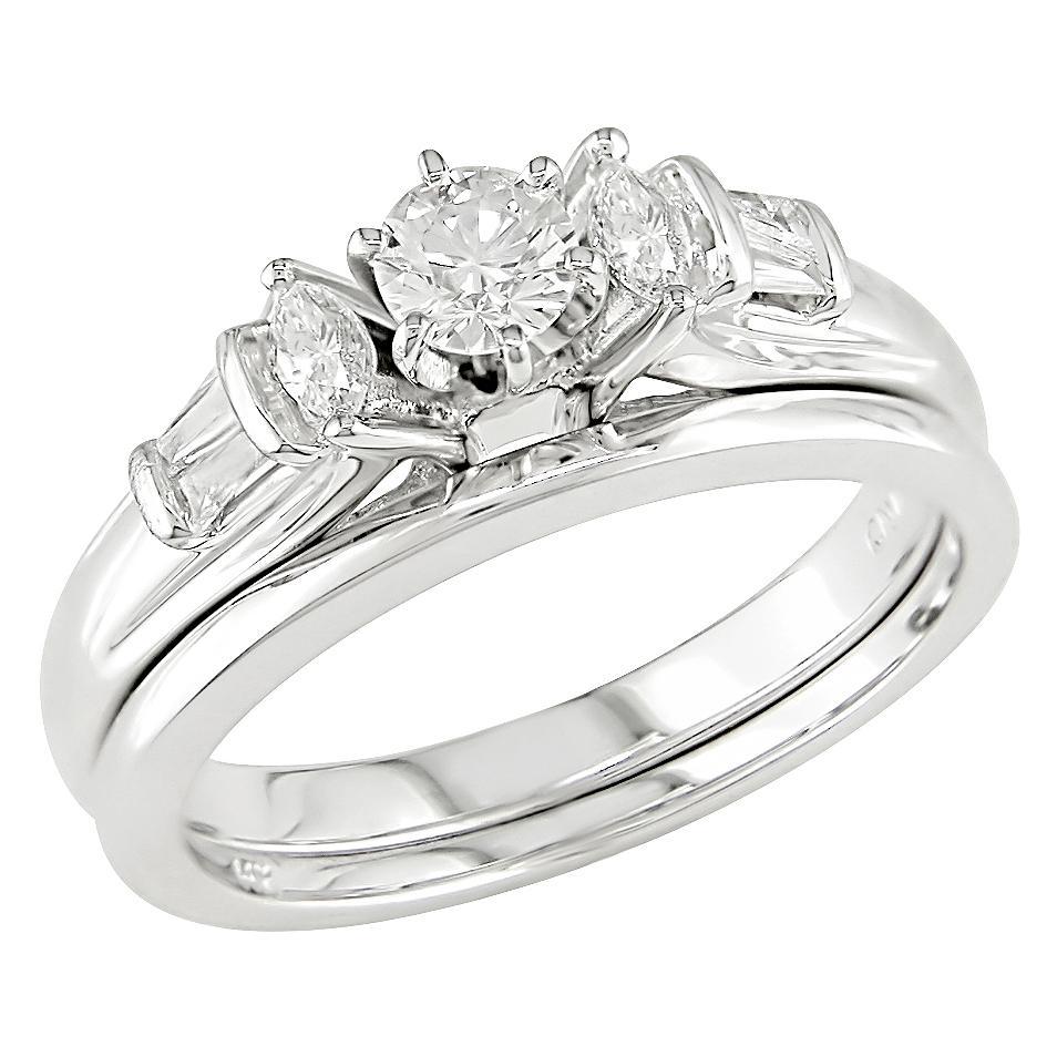 Miadora 14k White Gold 1/2ct TDW Diamond Bridal Set (H-I, I1)