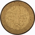 Indoor/ Outdoor Summer Natural/ Terracotta Rug (5'3 Round)