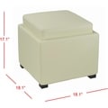Bobbi Tray Off-white Bicast Leather Storage Ottoman