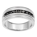 Sterling Silver Men's 1/2 or 1ct TDW Black Diamond Band