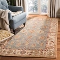 Handmade Heirloom Blue/ Ivory Wool Rug (9' x 12')