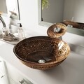 VIGO Golden Greek Glass Vessel Bathroom Sink
