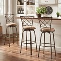 ETHAN HOME Avalon Quarter Cross Swivel Counter Barstool (Set of 3)