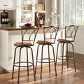 ETHAN HOME Avalon Double Cross Swivel Counter Barstool (Set of 3)