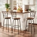 ETHAN HOME Avalon Scroll Adjustable Swivel Counter Barstool (Set of 3)
