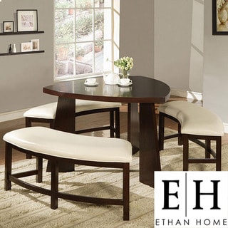 ETHAN HOME Paradise Merlot Triangle Shaped 4-piece Dining Set