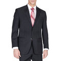 Carlo Lusso Men's Solid Black Two-button Suit