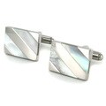 Stainless Steel Men's Mother of Pearl Cuff Links