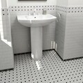 SomerTile 12.5x12.5-in Spiral 1x2-in White/Black Porcelain Mosaic Tile (Pack of 10)