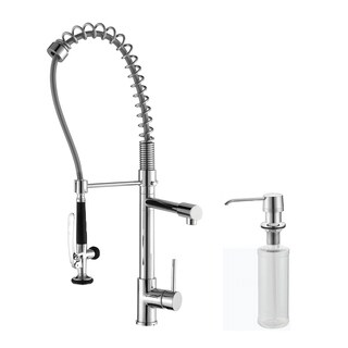 Kraus Commercial Pre-rinse Chrome Kitchen Faucet and Soap Dispenser