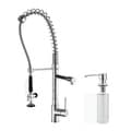 Kraus Commercial Pre-rinse Chrome Kitchen Faucet and Soap Dispenser