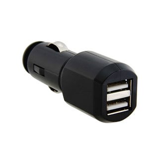 Eforcity Black 2-port USB Car Charger w/ LED Light