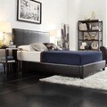 ETHAN HOME Castillian Dark Brown Faux Leather King-size Bed