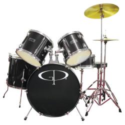 GP Percussion Black Complete 5-piece Drumset