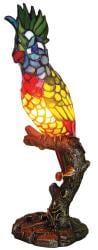 Tiffany-style Multicolor Parrot Accent Lamp