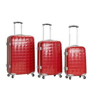 Rockland Elite Designer Red 3-piece Hardside Spinner Luggage Set