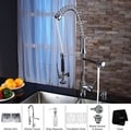 Kraus Stainless Steel Undermount Kitchen Sink, Chrome Faucet/ Dispenser