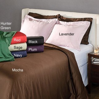 Egyptian Cotton 300 Thread Count Solid Sateen Finish Solid 3-piece Duvet Set