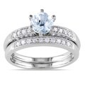 Miadora 10k Gold Gemstone and 1/3ct TDW Diamond Bridal Ring Set (H-I, I2-I3)