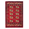 Pakistani Hand-knotted Red/ Ivory Bokhara Wool Rug (2' x 3')