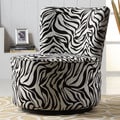 Moda Black White Zebra Print Modern Round Swivel Chair