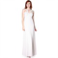 Evanese Women's Cross Tie Halter Dress with Contrast