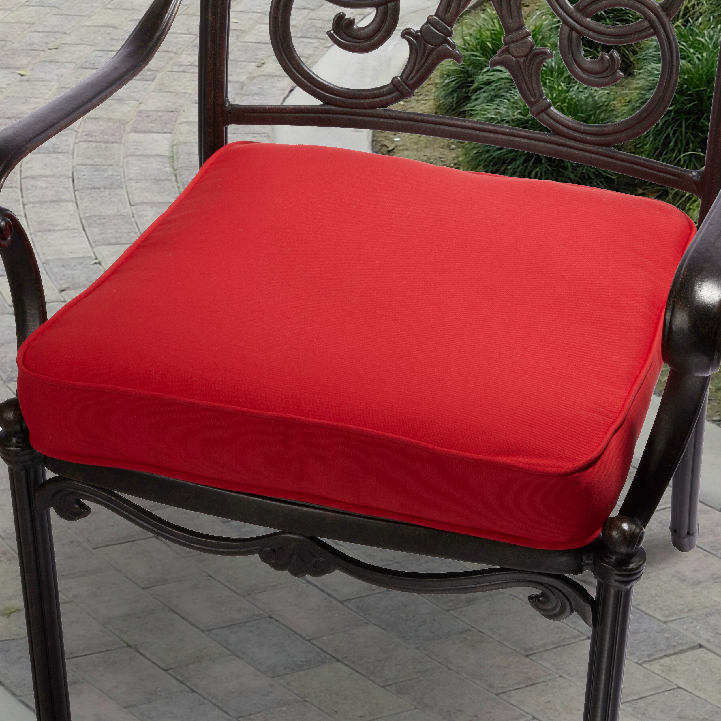 thumbnail image 2 of Garden Cushions Waterproof Set Of 4 FYHTC Waterproof Chair Cushions Set Of 2 48 * 48cm All Weather Patio Seat Cushions U-Shape,Thicken Universal Chair Pads For Outdoor Furniture Garden Outside Patio Cushions 2 of 12