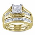 Miadora 14k Gold 2ct TDW Diamond Princess Cut Bridal Ring Set (H-I, I2-I3)