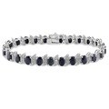 Miadora Silver Created Gemstone and Diamond Accent Tennis Bracelet