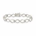 DB Designs Sterling Silver Diamond Accent Infinity Link Bracelet