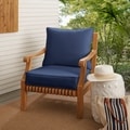 Clara Wicker Outdoor Arm Chair Cushion/ Throw Pillow Set with Sunbrella Fabric