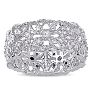 Miadora Sterling Silver 1/3ct TDW Diamond  Ring