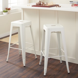 Tabouret 30-inch White Bar Stools (Set of 2)