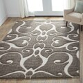 Jullian Charcoal Grey/Brown Shag Rug (5'3 x 7'7)