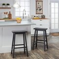 ETHAN HOME Salvador Cherry High Saddleback Stool (Set of 2)