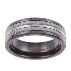 Men's Tungsten Black Ceramic and Band (7.5 mm) Today: 53.99 - 56.99 ...