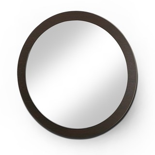 Taree Round Red Cocoa Beveled Mirror