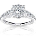 14k Gold 3/4ct TDW Diamond Side Stone Engagement Ring