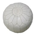 Contemporary Hand-crafted Imported Genuine-leather Ottoman (Morocco)