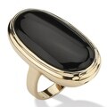 Angelina D'Andrea 14k Yellow Gold Overlay Onyx Ring