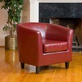Christopher Knight Home Red Bonded Leather Tub Club Chair