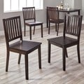 Slat Espresso Rubberwood Dining Chairs (Set of 4)
