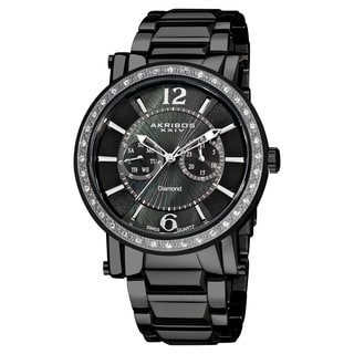 Akribos XXIV Men's Stainless Steel Swiss Diamond Watch
