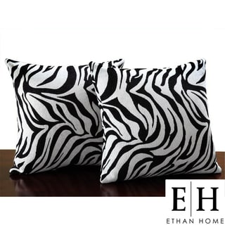 ETHAN HOME Zebra Print Throw Pillows (Set of 2)