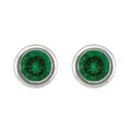 10k Gold Birthstone Bezel-set Designer Stud Earrings